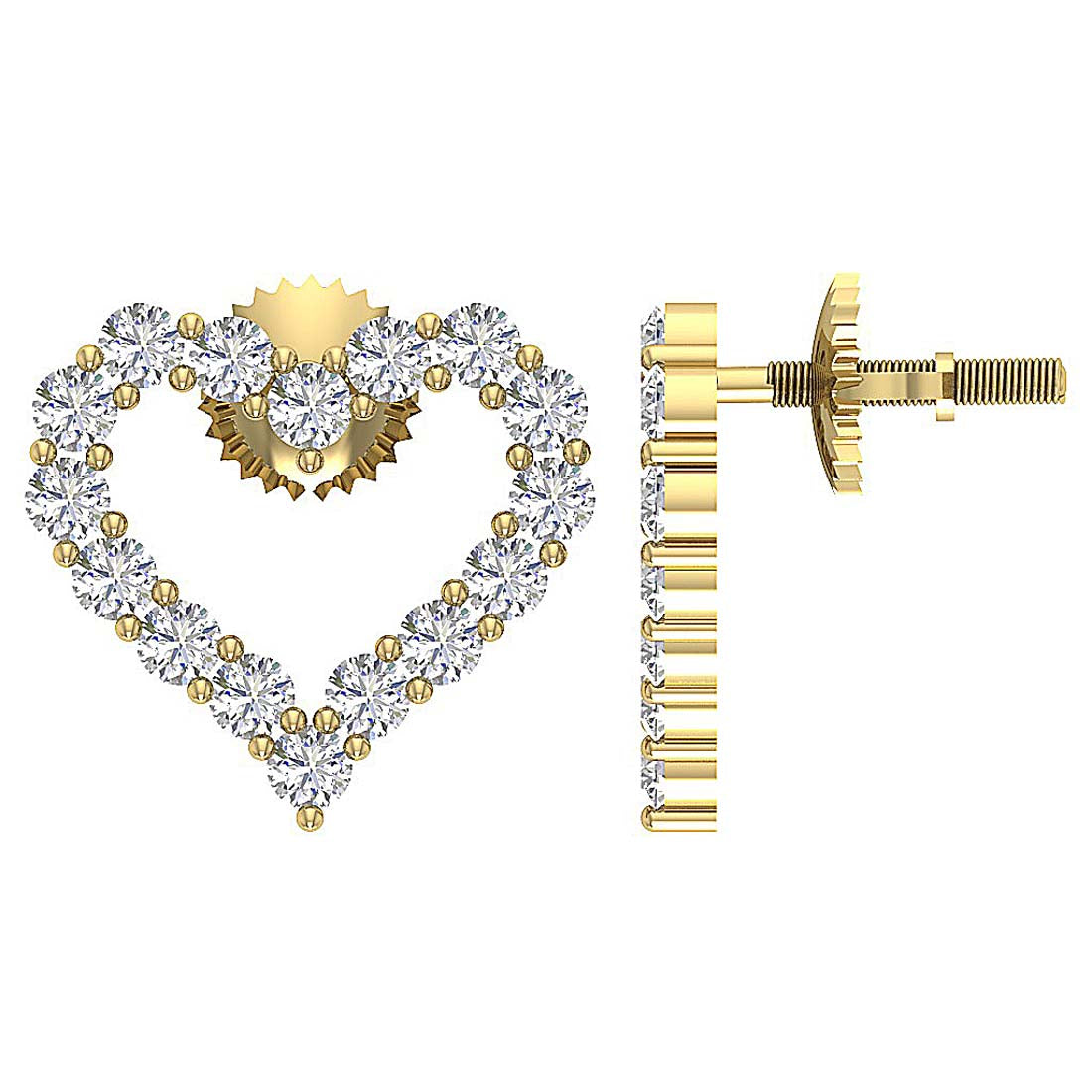 14kYellowGoldGenuineCutDiamondEarring