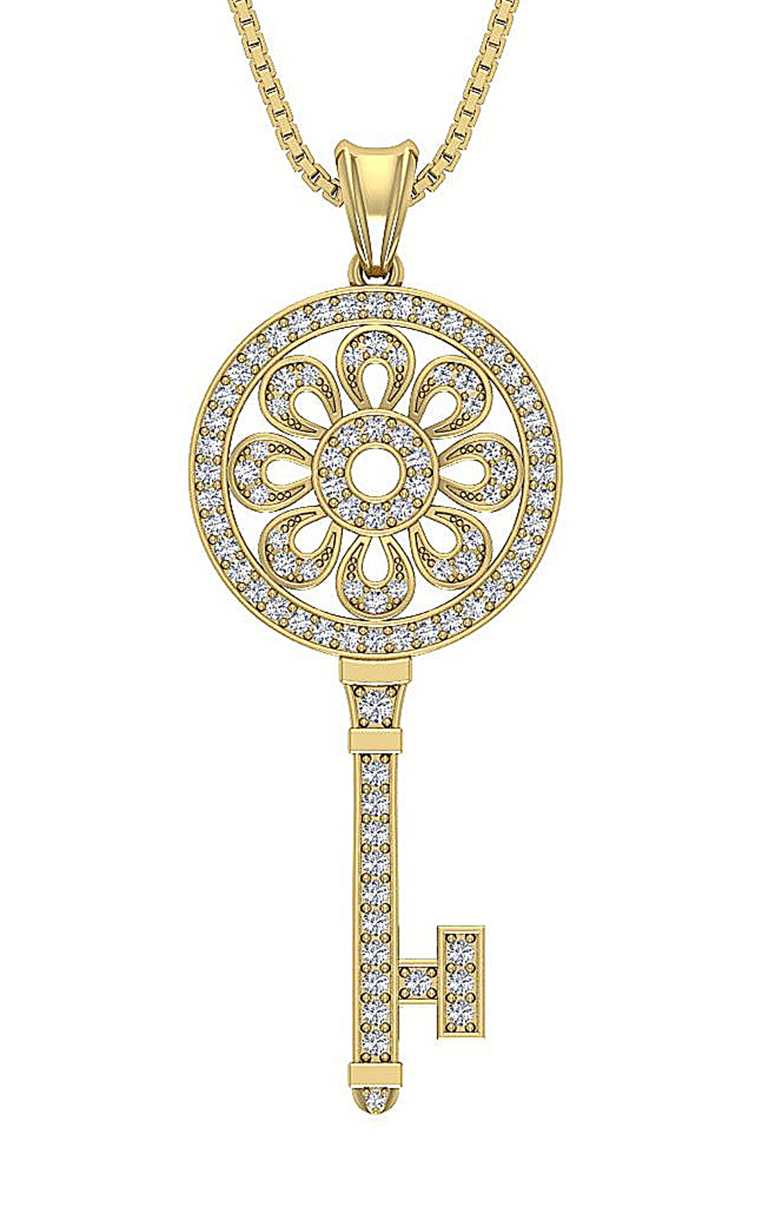 14kYellowGoldRoundDiamondFashionPendants