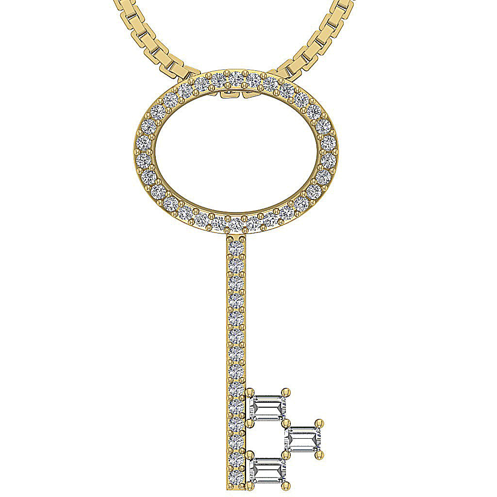 14kYellowGoldRoundDiamondFashionPendants