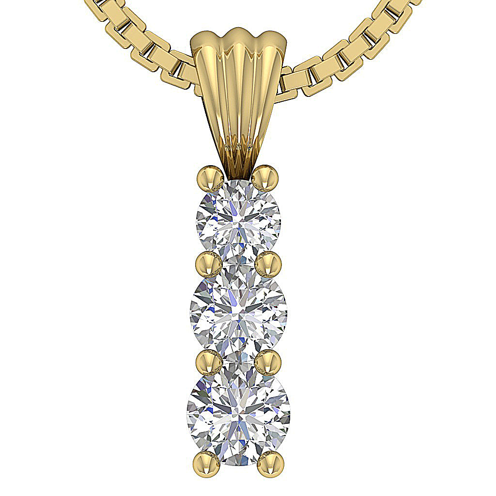 14kYellowGoldRoundDiamondJourneyPendant