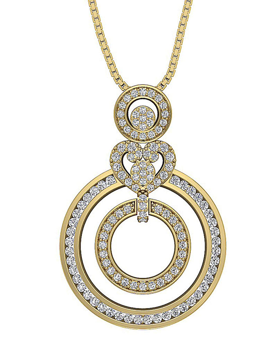 14kYellowGoldRoundDiamondPendant