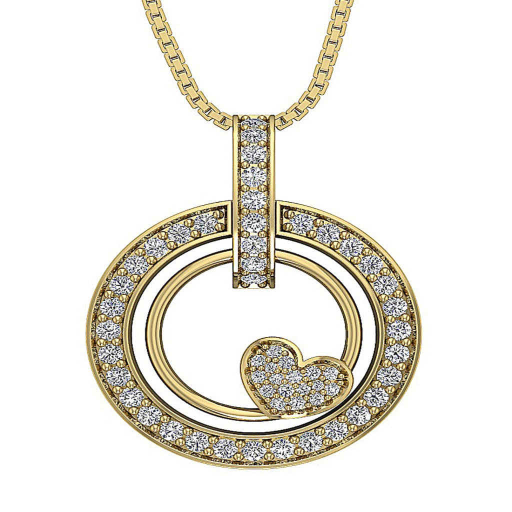 14kYellowGoldRoundDiamondPendants