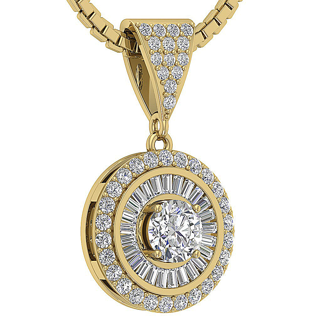 SideView14kYellowGoldGenuineDiamondPendants