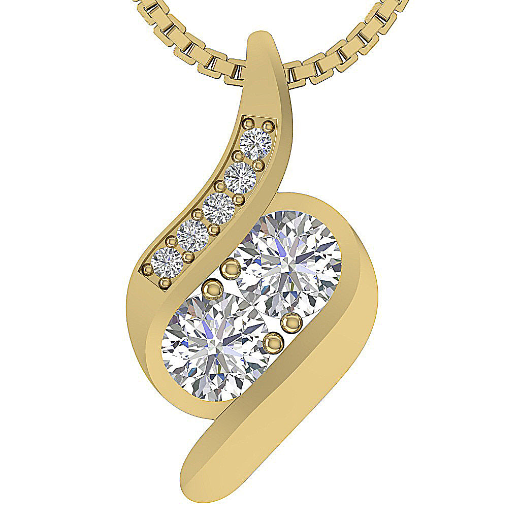 14kYellowGoldRoundDiamondPendants