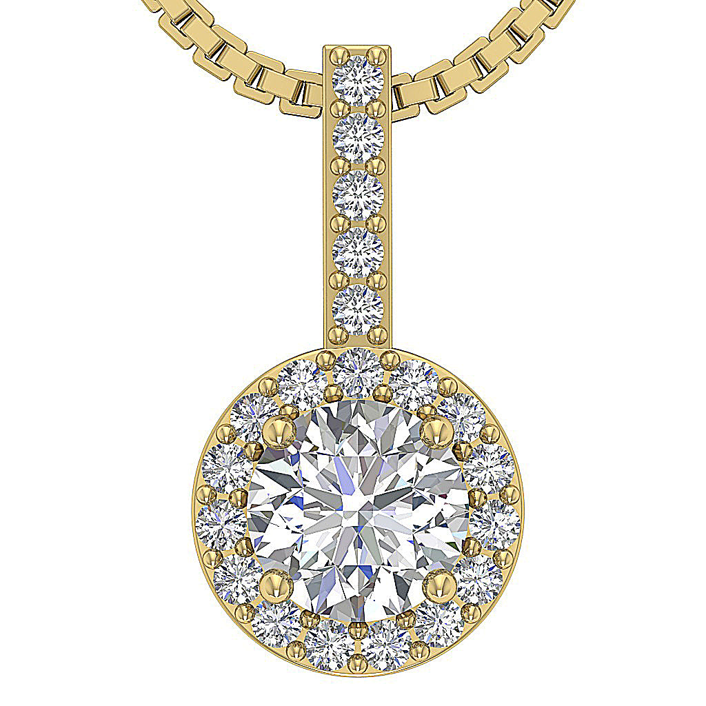 14kYellowGoldRoundDiamondPendants