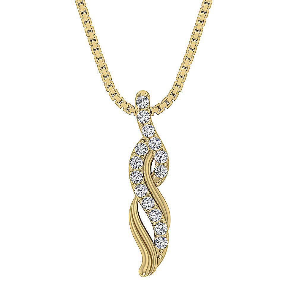 14kYellowGoldRoundDiamondPendants