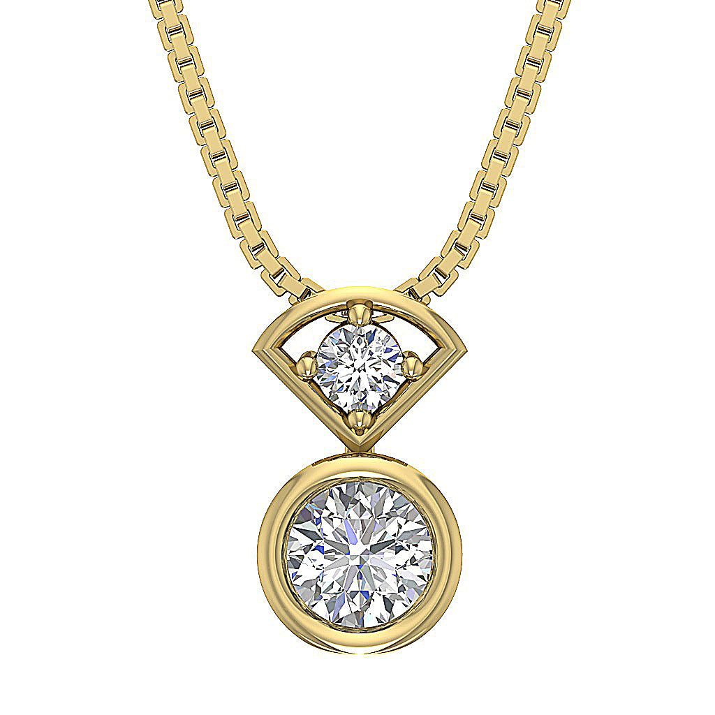 14kYellowGoldRoundDiamondPendants
