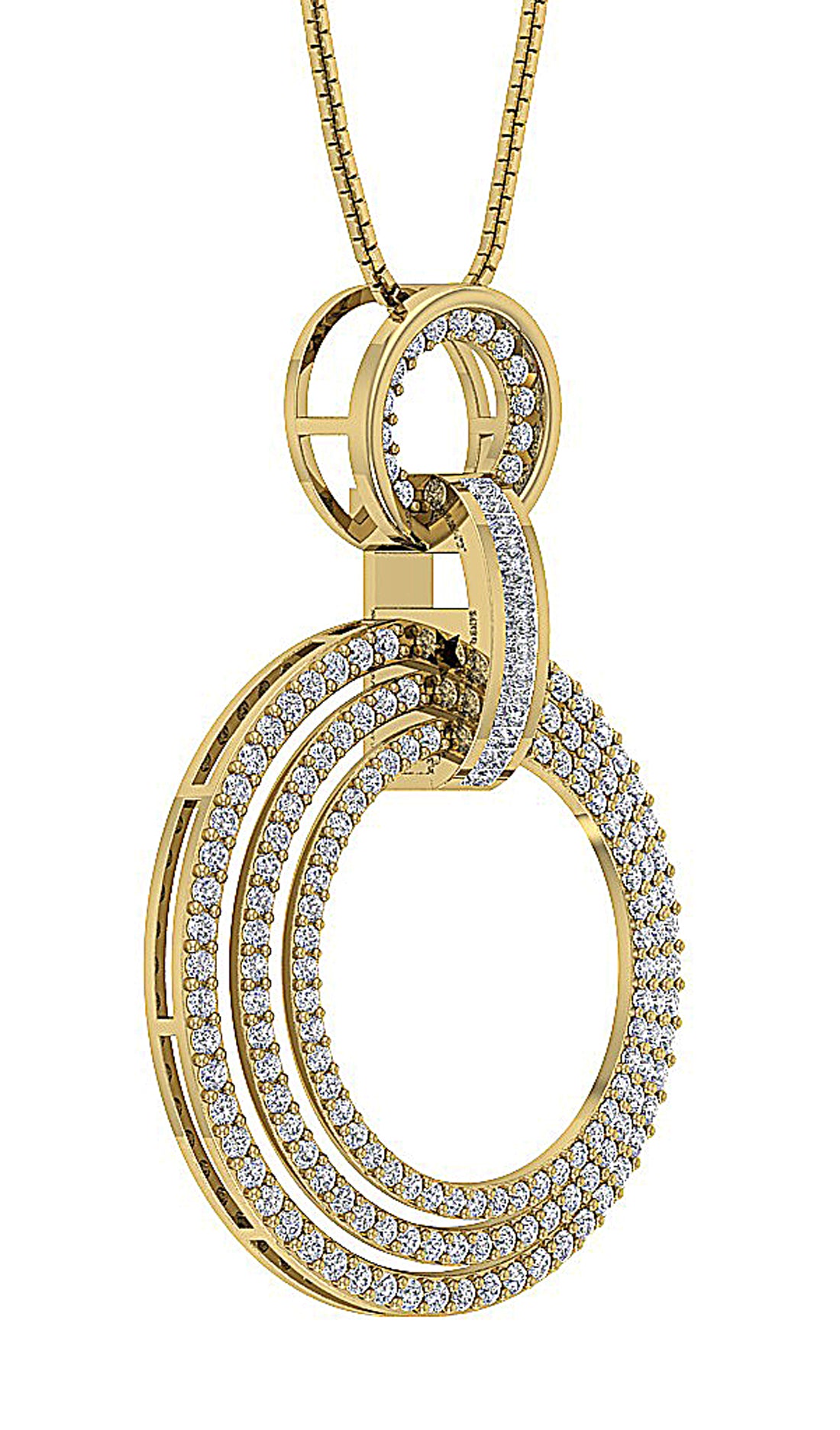 SideView14kYellowGoldNaturalCutDiamondPendants