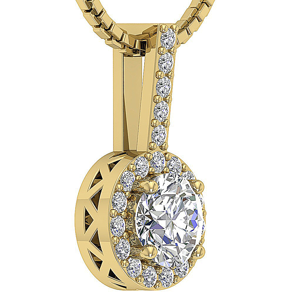 SideView14kYellowGoldNaturalCutDiamondPendants