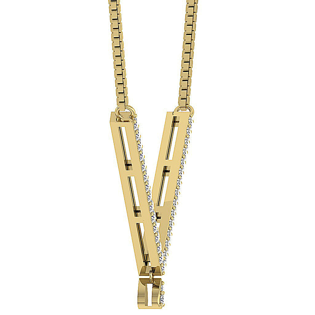 SideView14kYellowGoldNaturalCutDiamondPendants