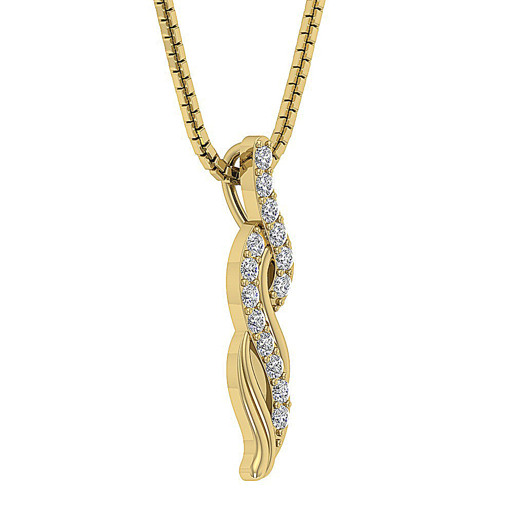SideView14kYellowGoldNaturalCutDiamondPendants