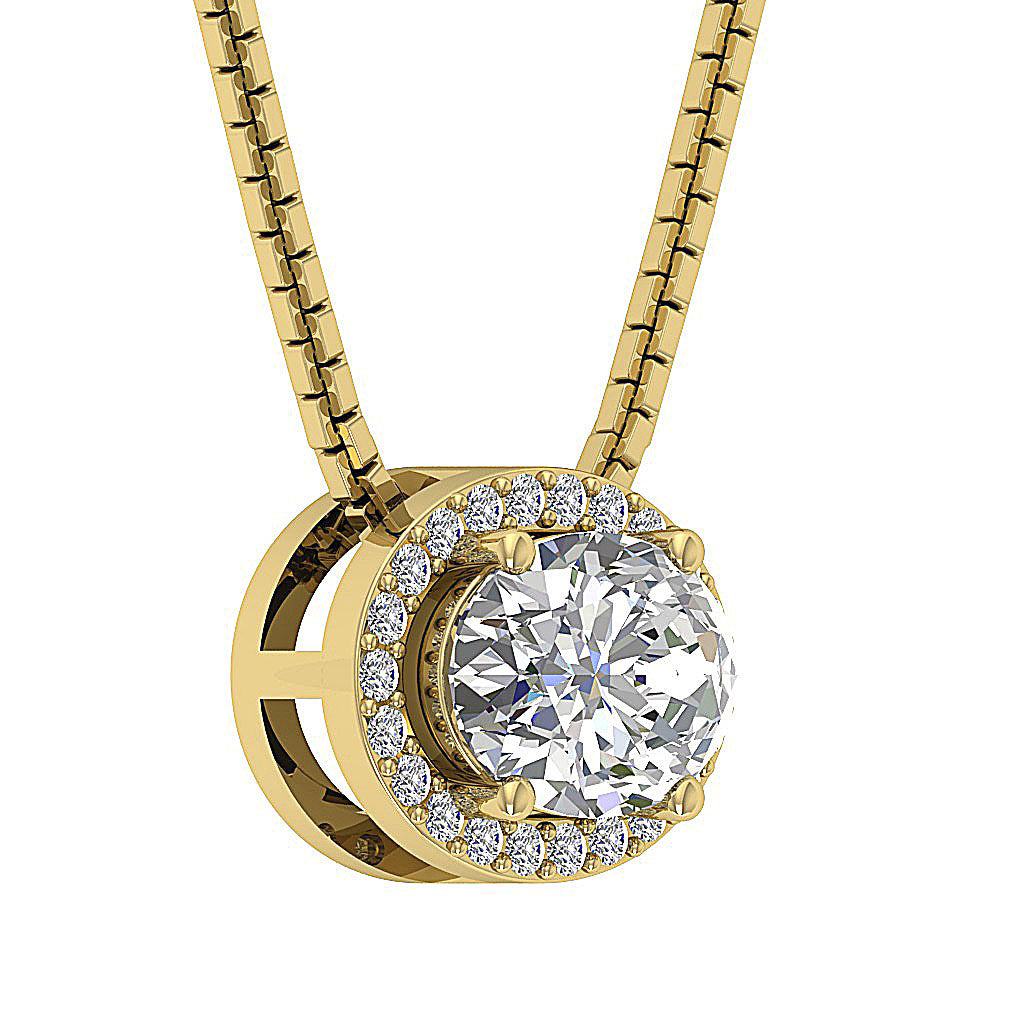 SideView14kYellowGoldNaturalCutDiamondPendants