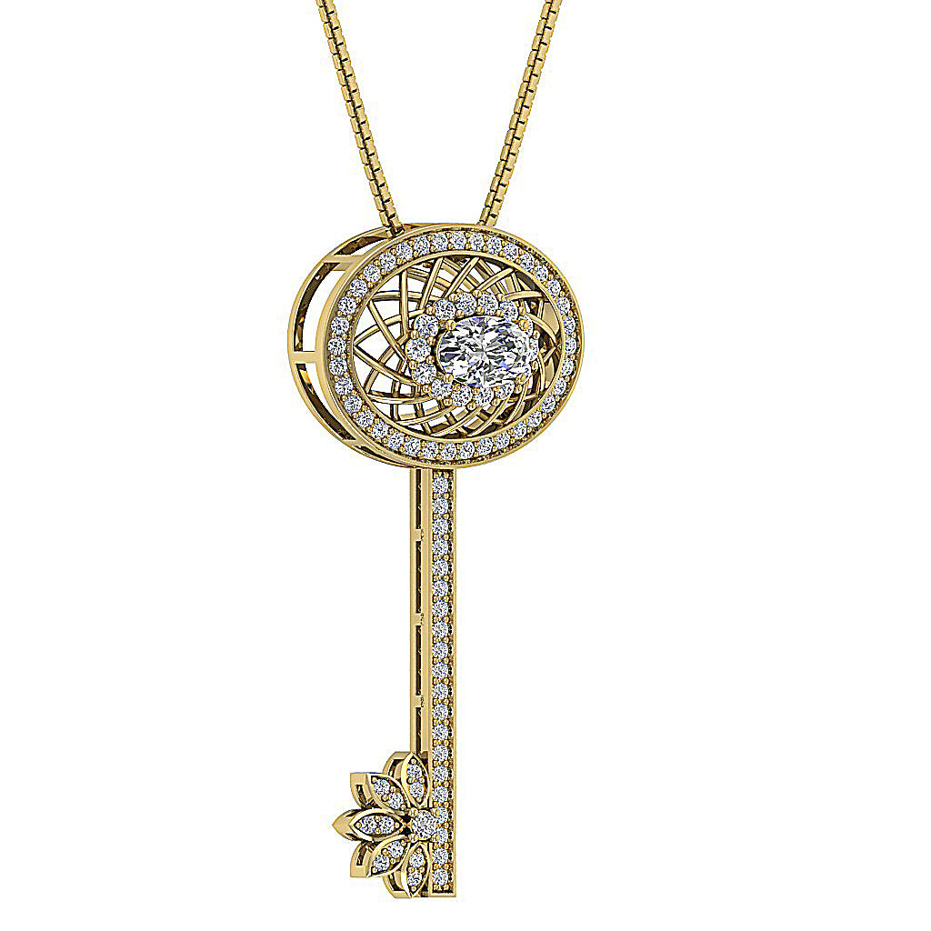 SideView14kYellowGoldNaturalCutDiamondPendants