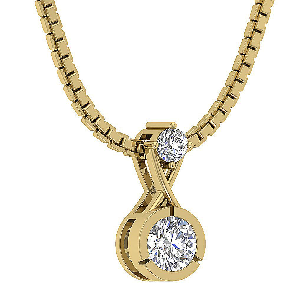 SideView14kYellowGoldNaturalCutDiamondPendants