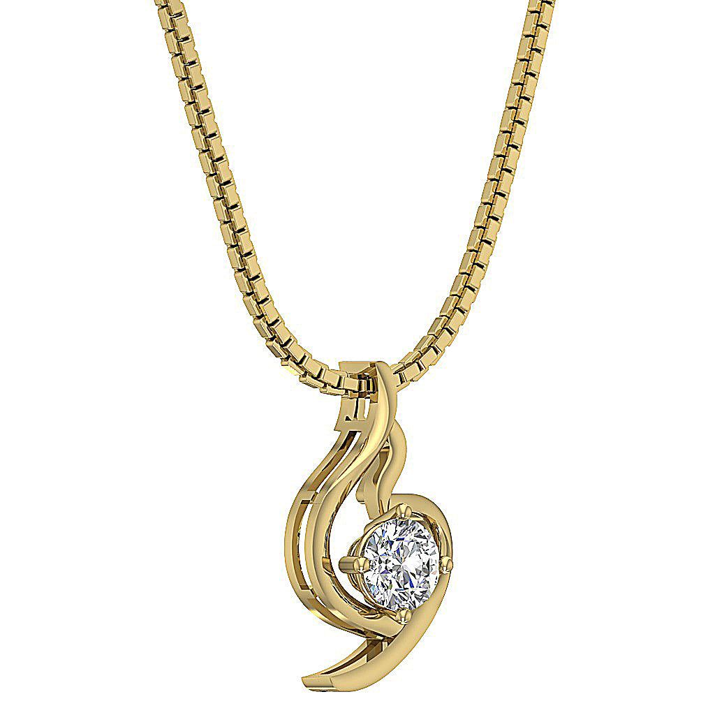 SideView14kYellowGoldNaturalCutDiamondPendants