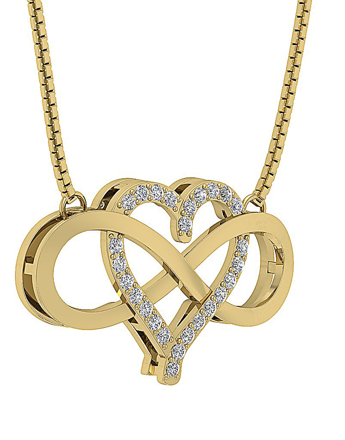 14kYellowGoldGenuineDiamondHeartPendant
