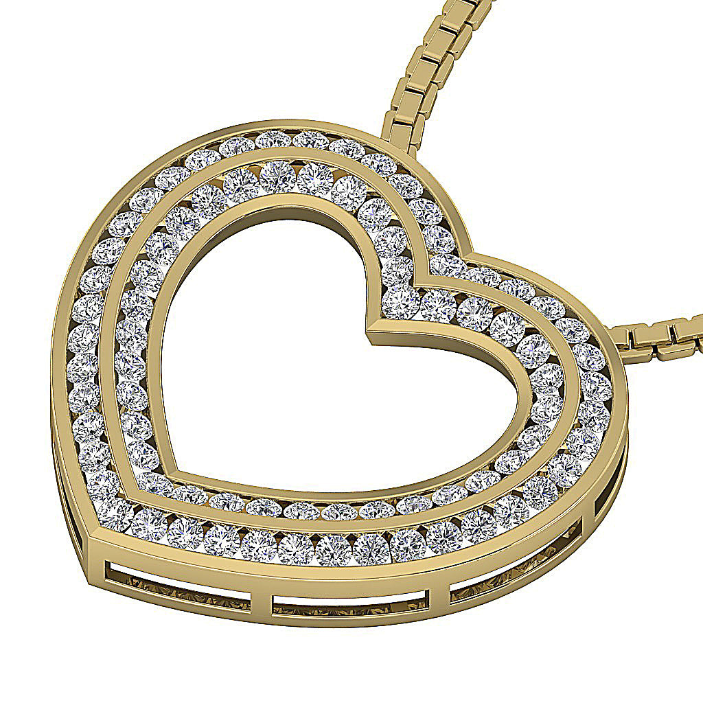 14kYellowGoldNaturalCutDiamondHeartPendant