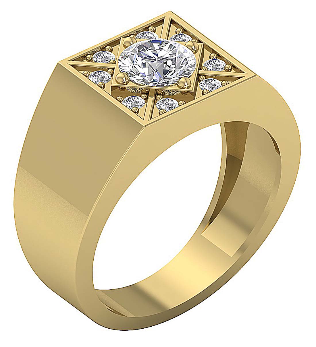 14kYellowGoldGenuineDiamondRing
