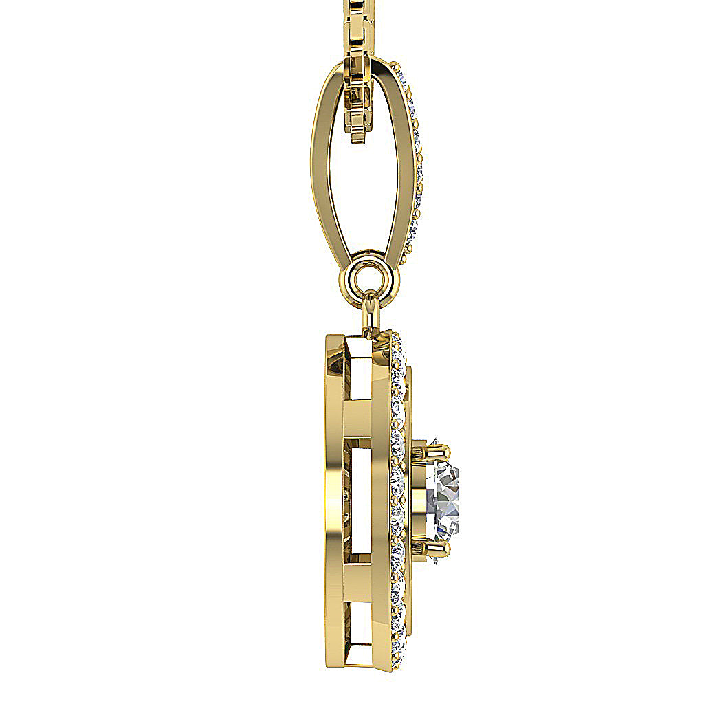 14kGoldRoundCutDiamondPendants