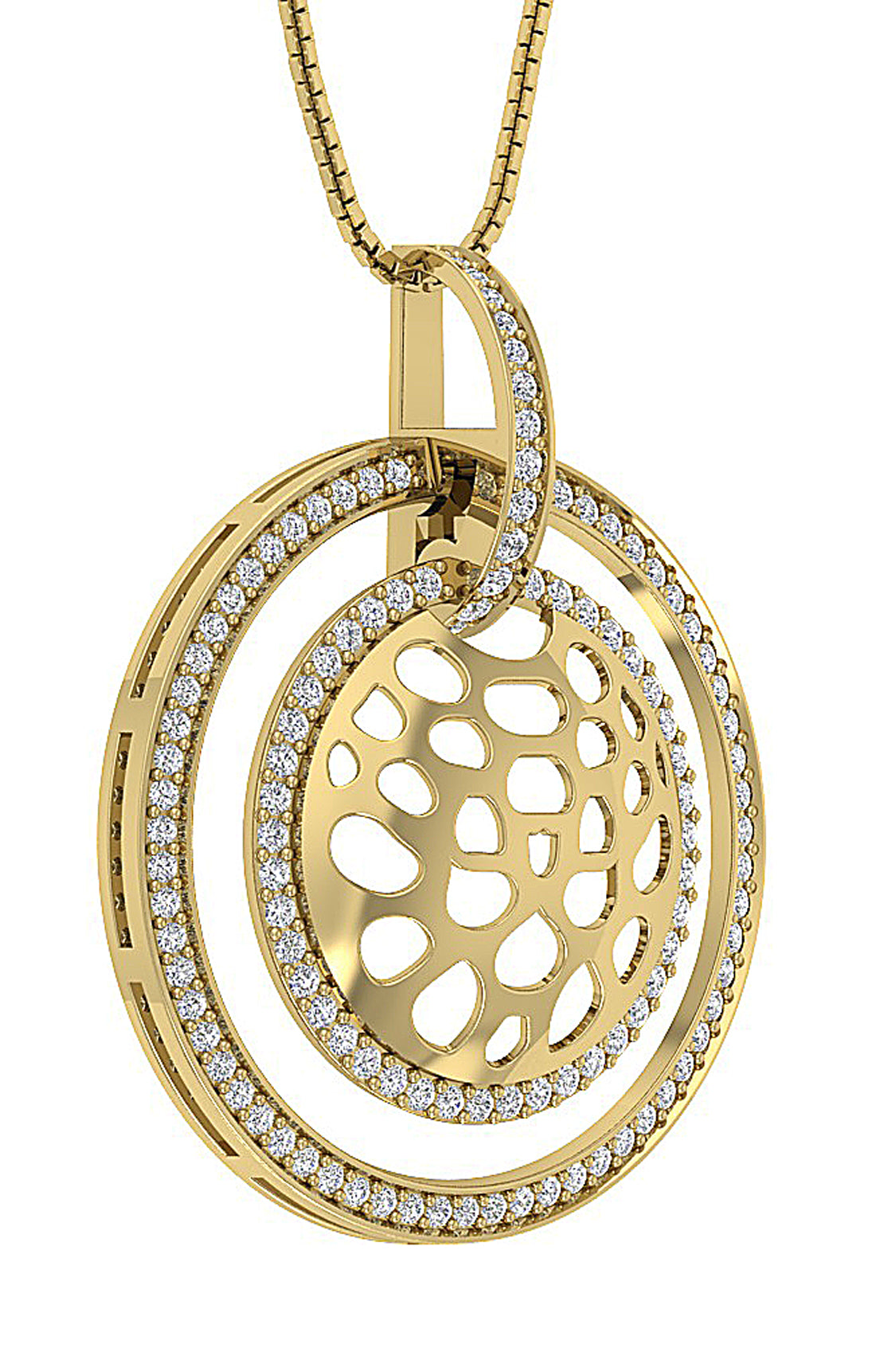 14kYellowGoldNaturalDiamondCircleofLovePendants