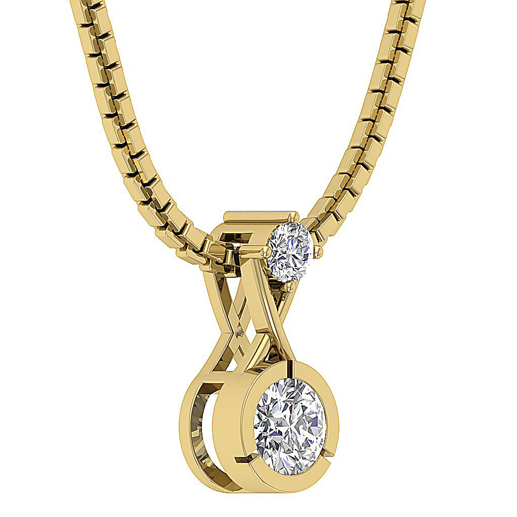 14kSolidGoldRoundDiamondPendants