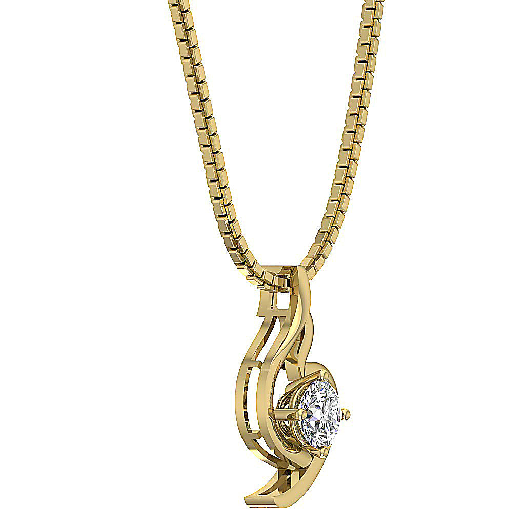 14kSolidGoldRoundDiamondPendants