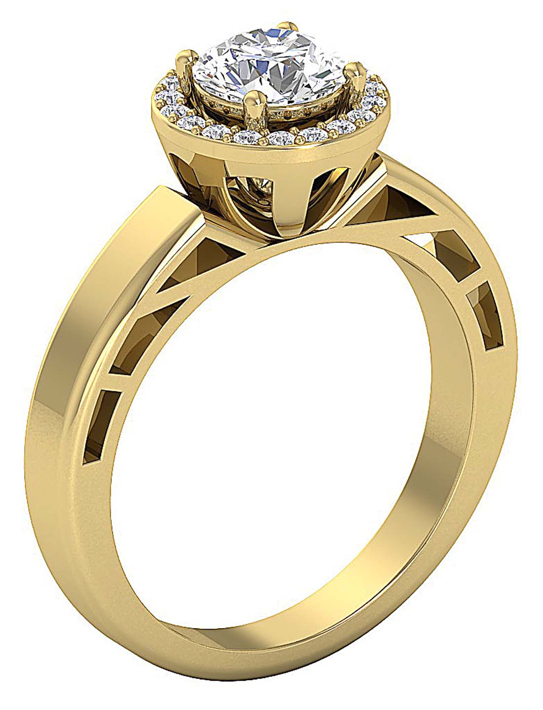 14kYellowGoldRoundDiamondEngagementRing