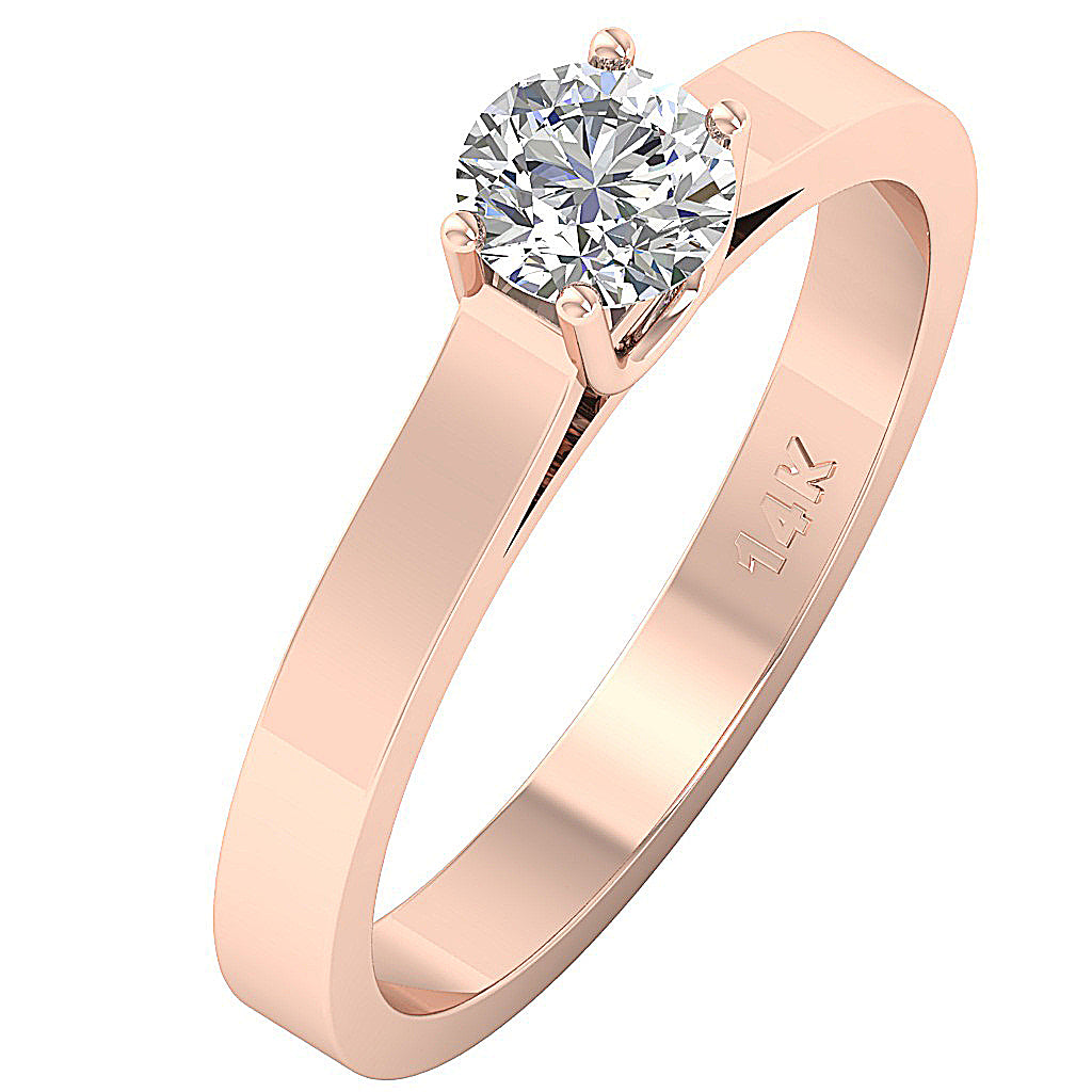 Natural Diamond Solitaire Engagement Ring