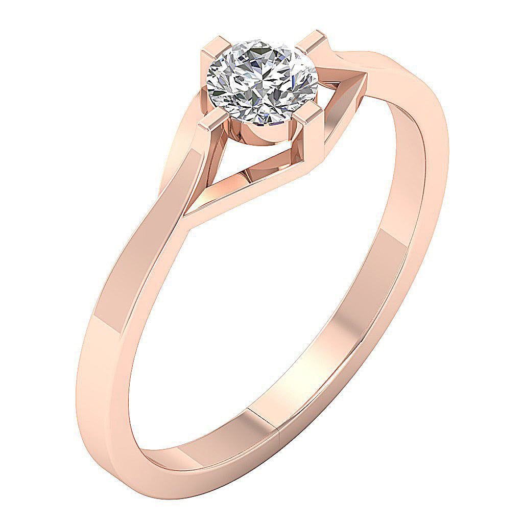 The Cayson 14k Gold Genuine Diamond Solitaire Anniversary Ring 2.00 mm Prong Set