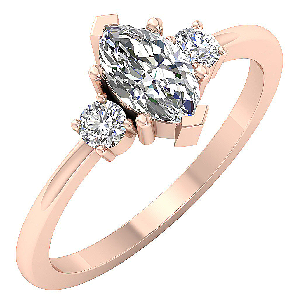 1.30Ct Marquise Lab Grown Diamond Engagement Ring in 14K Gold (VS-F)