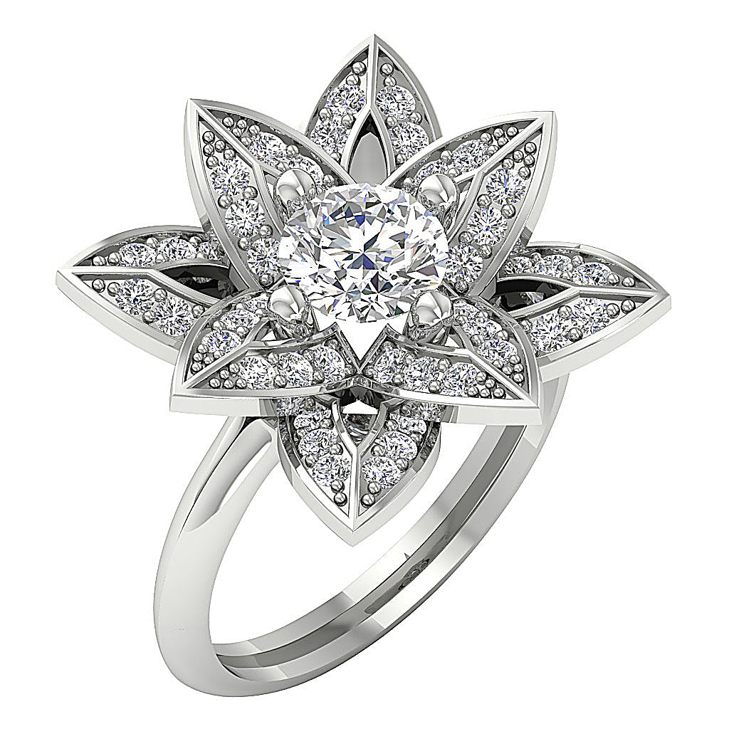 14kWhiteGoldRoundCutDiamondRIng