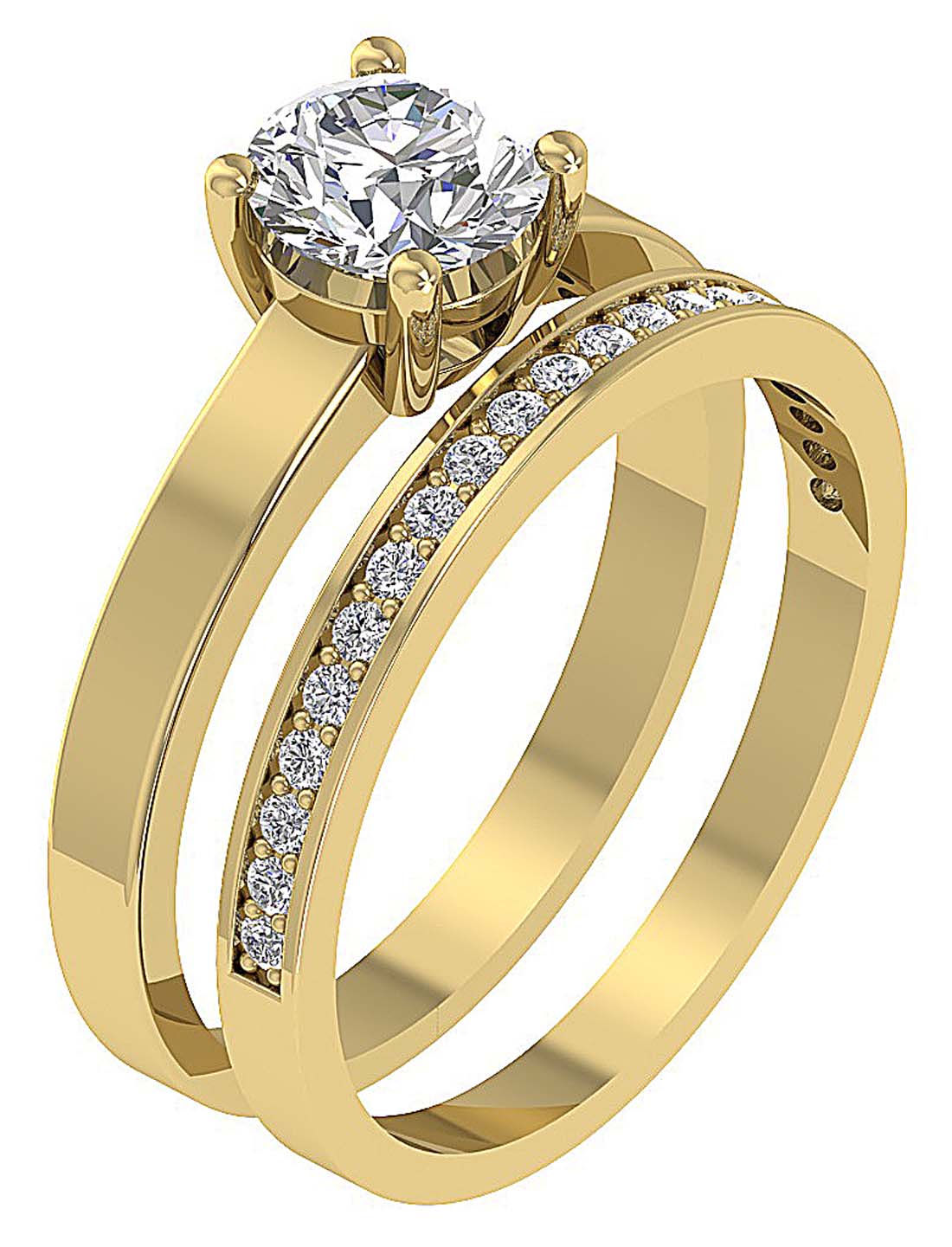 SideView14kYellowGoldDesignerBridalRing