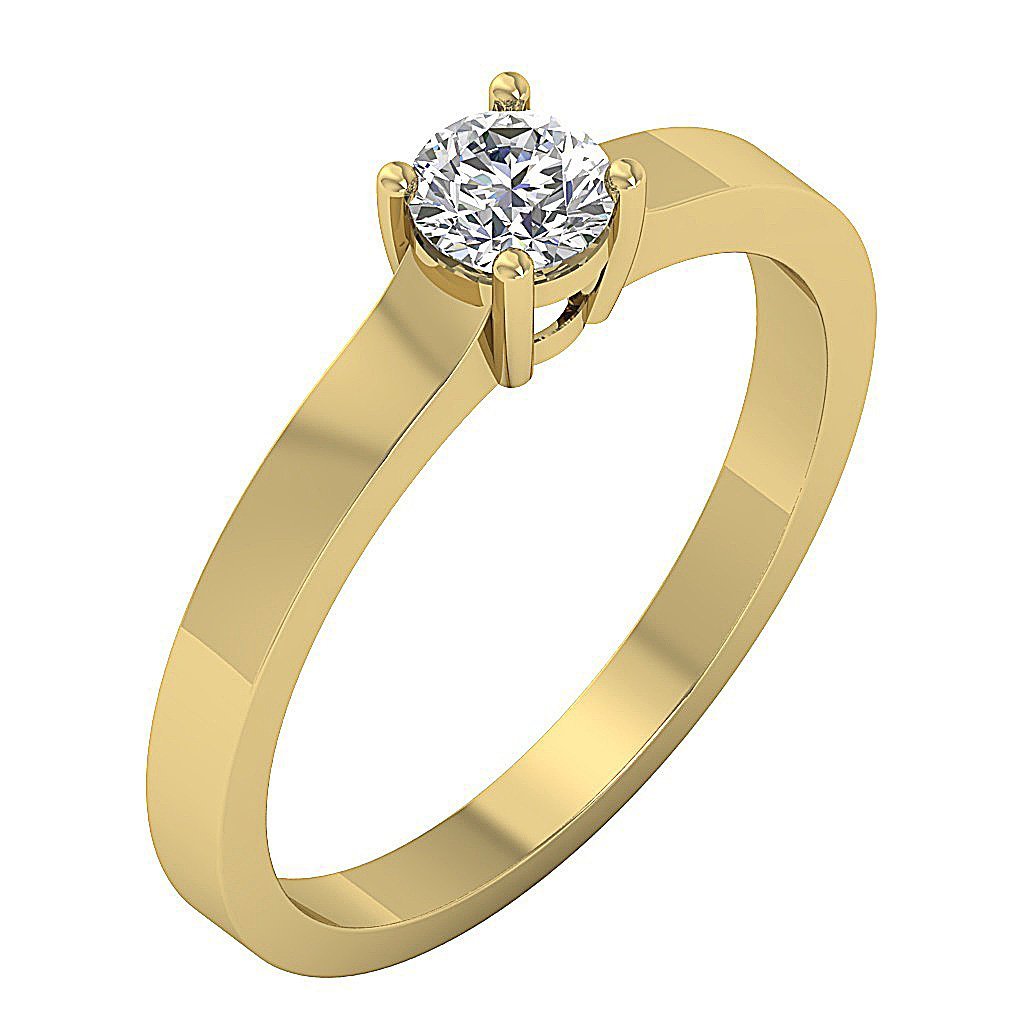 14KYellowGoldDesignerSingleSolitaireRingProngSet