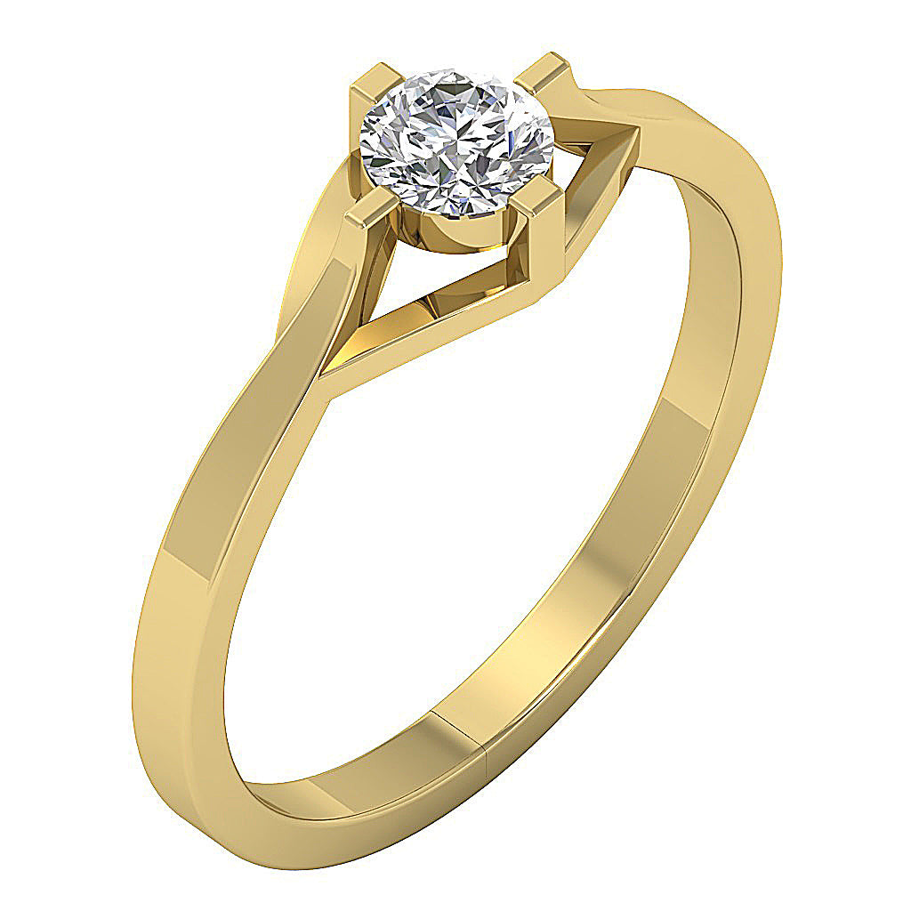 The Cayson 14k Gold Genuine Diamond Solitaire Anniversary Ring 2.00 mm Prong Set