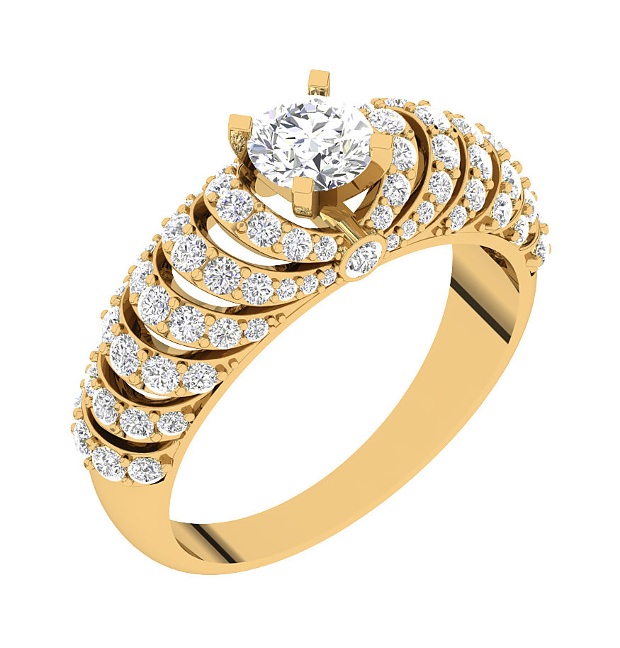 The Cason Excellent Designer Natural Diamond Solitaire Engagement Ring 14k Gold