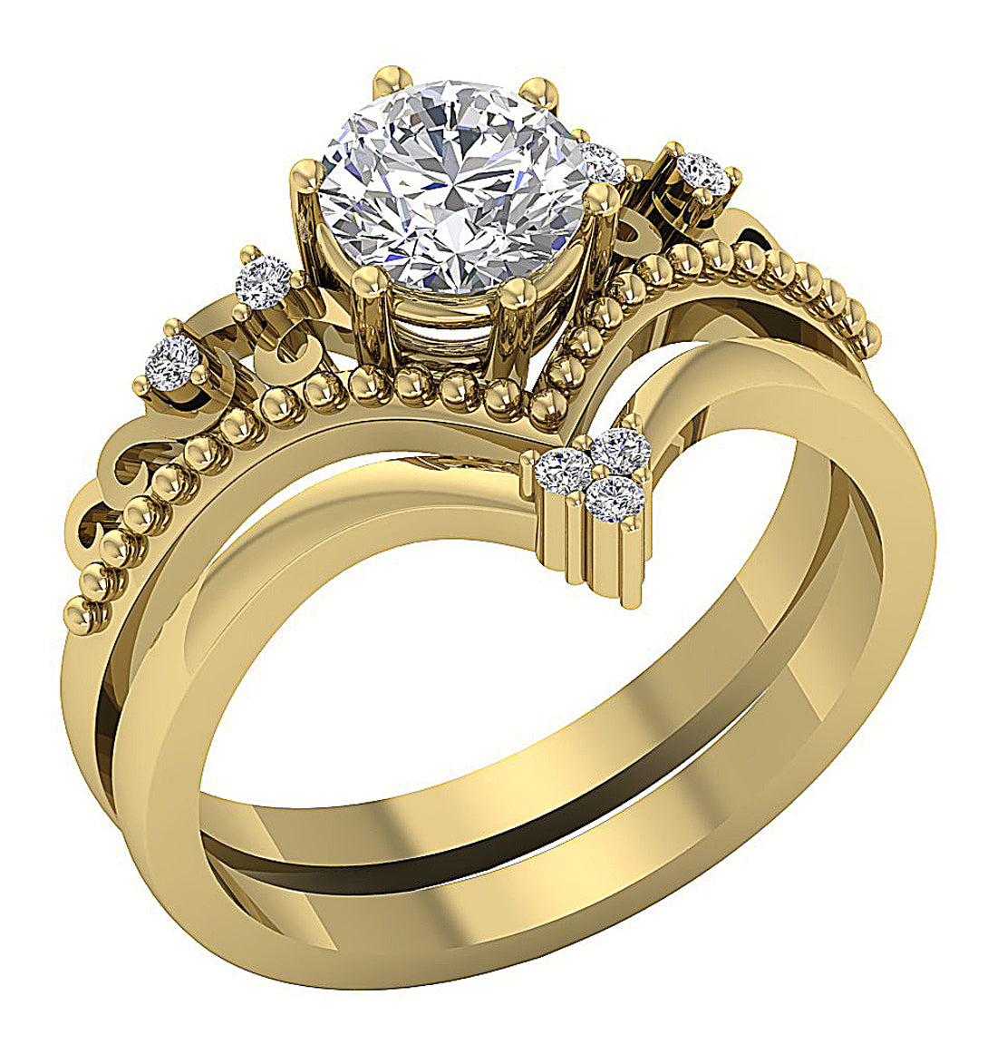 14kYellowGoldRoundDiamondEngagementRing