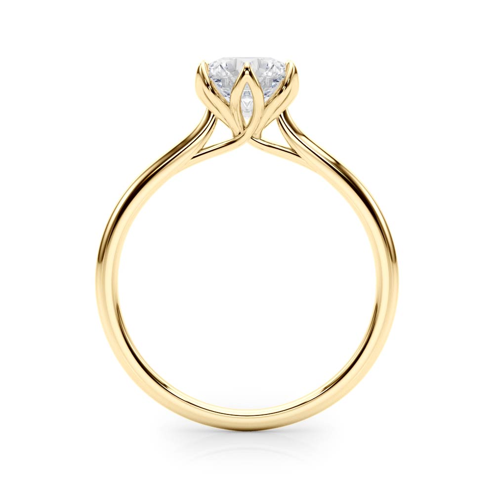 Large carat VS F lab grown diamond in a 14K gold 6-prong mount