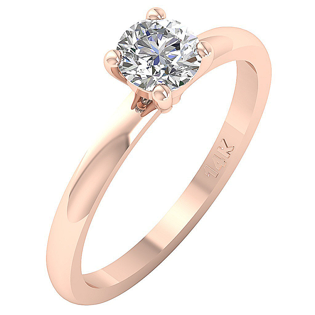 4.00ct Round Brilliant Lab Diamond in 14K Rose Gold