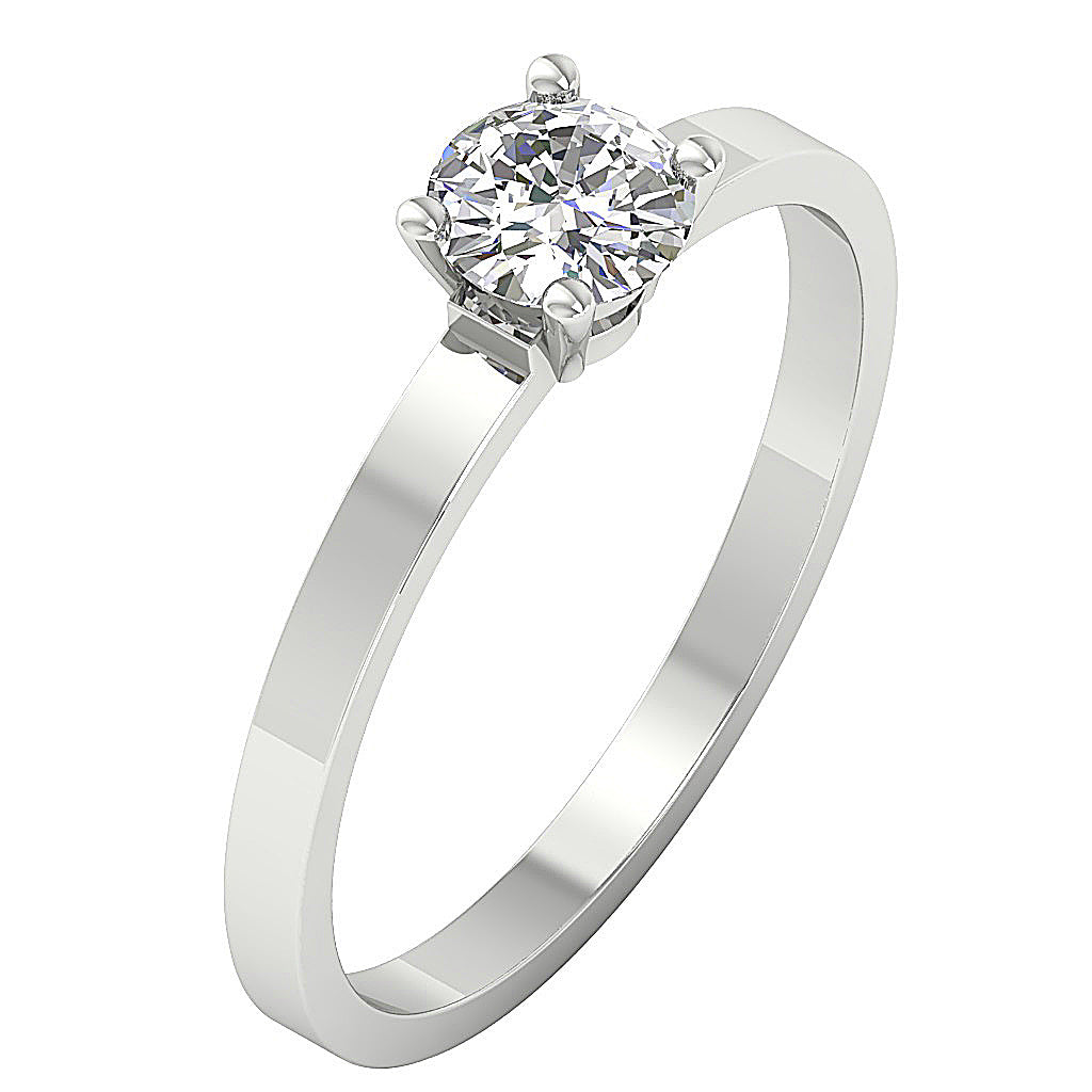 Side profile of a 4-prong high-set basket for 4.00ct diamond