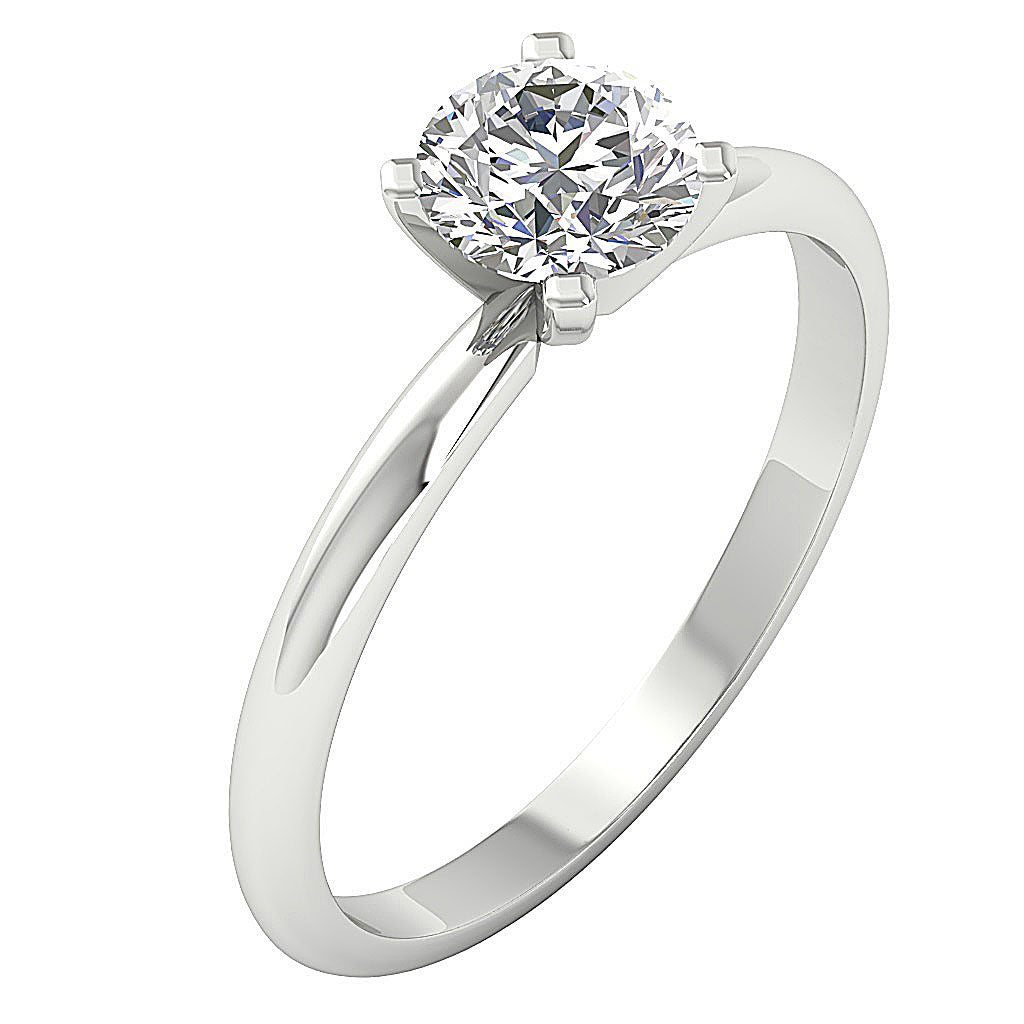 Side profile showing the elegant 4-prong high-set mounting for maximum sparkle.