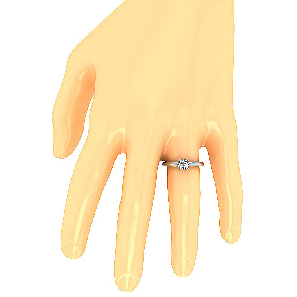 Large 4.00ct lab diamond ring on hand for scale perspective