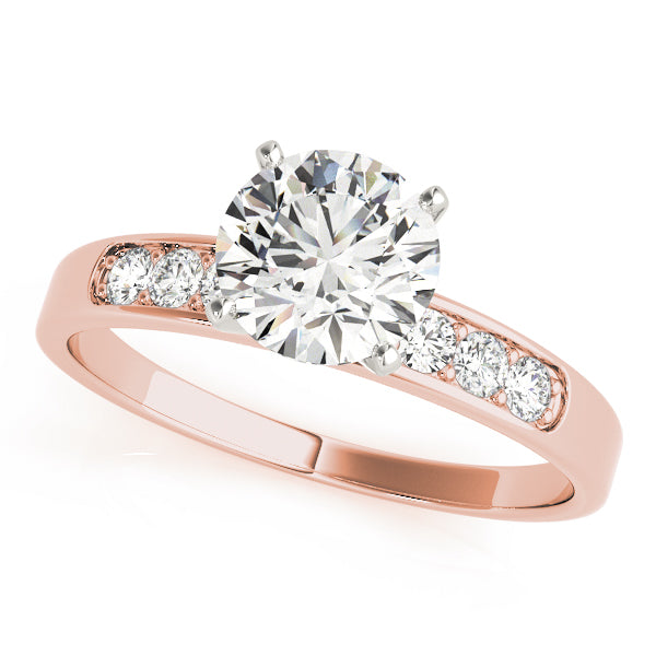 Round cut lab created diamond solitaire ring crafted in 14K rose gold