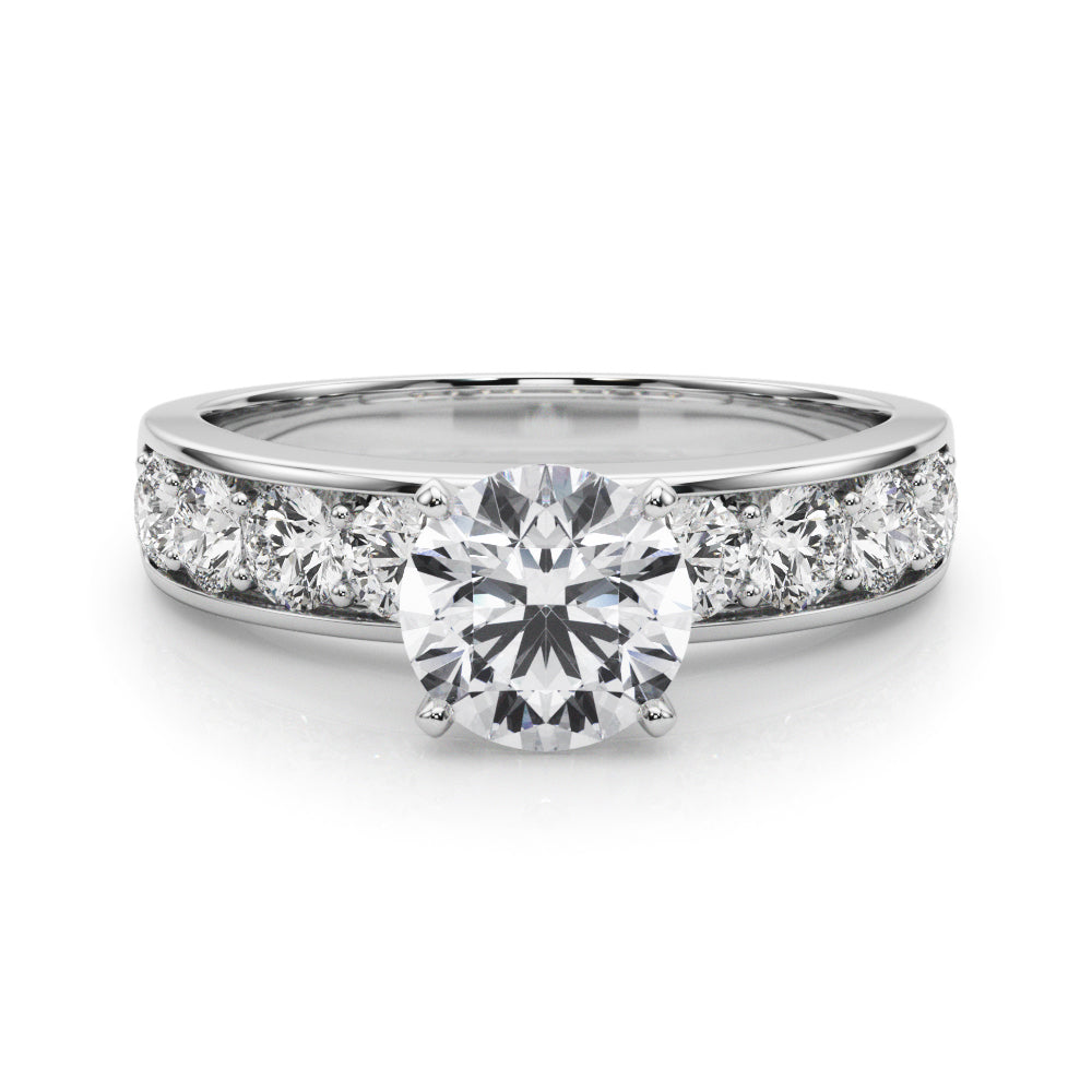 white gold round cut diamond ring