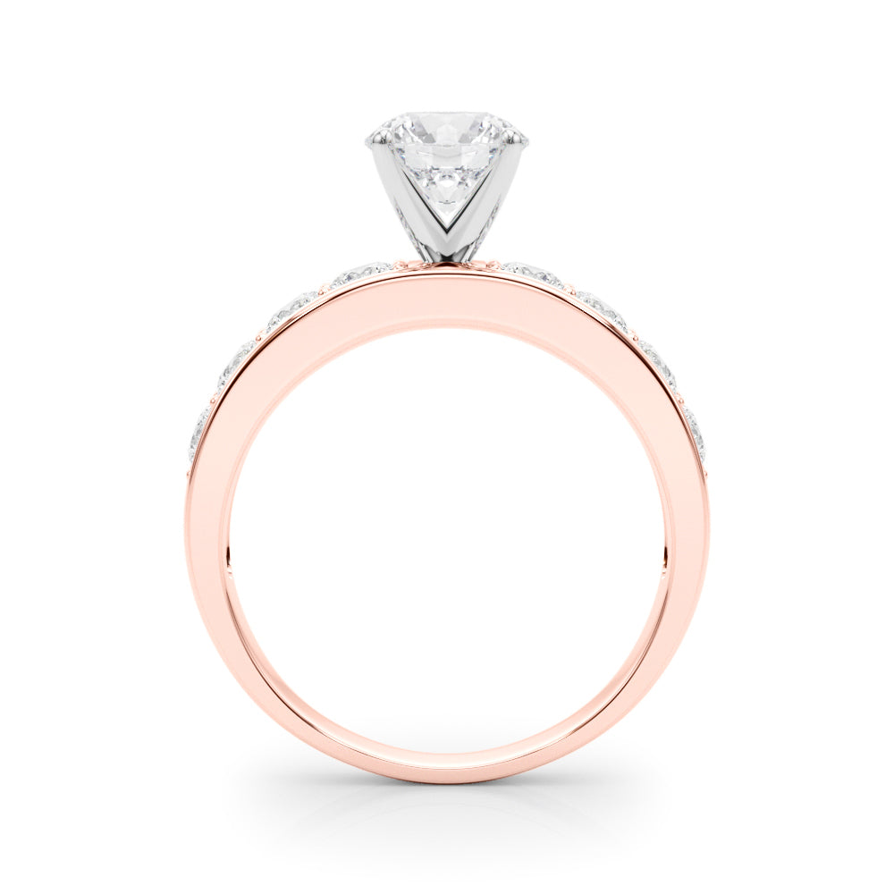 rose gold round diamond engagement ring