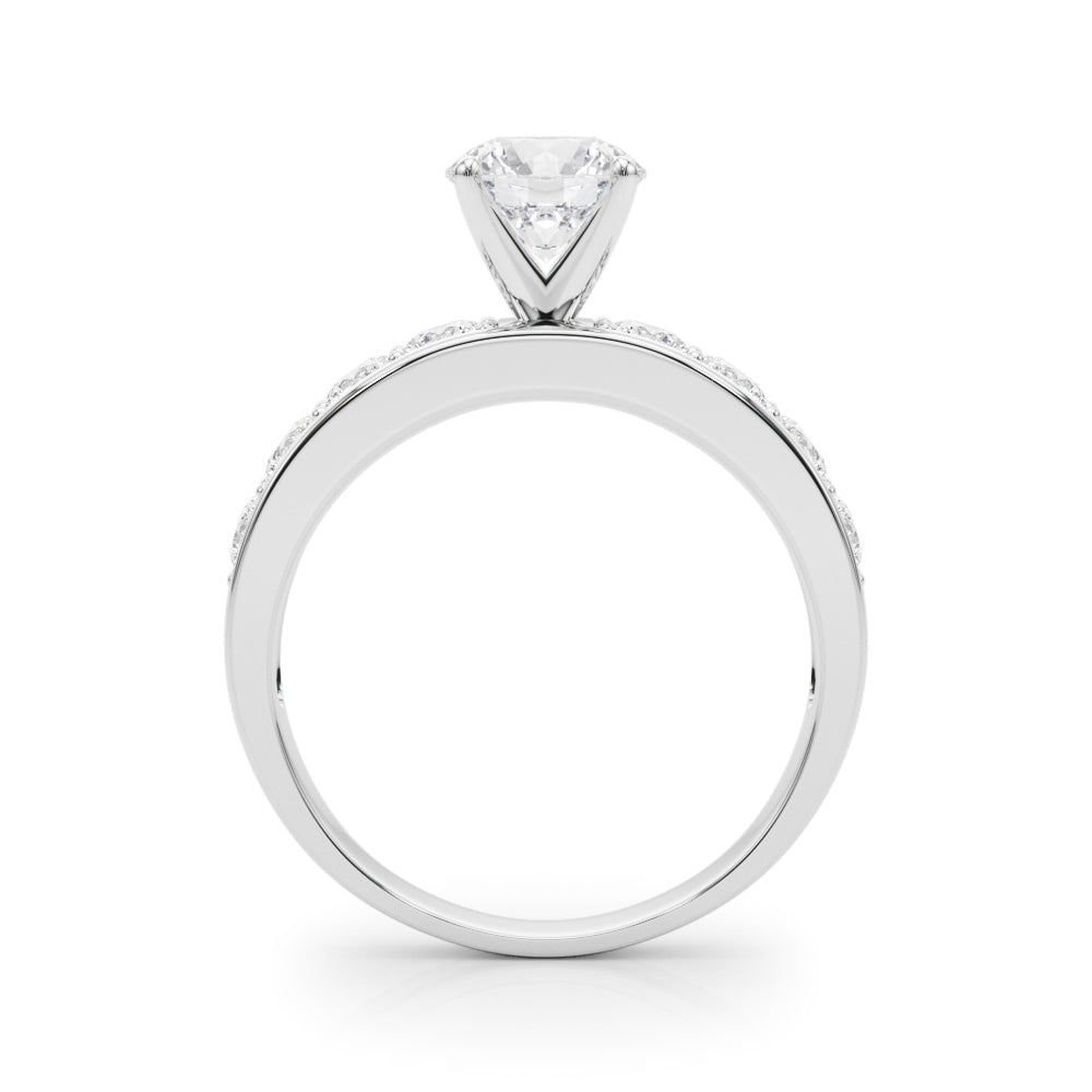 white gold round brilliant diamond engagement ring