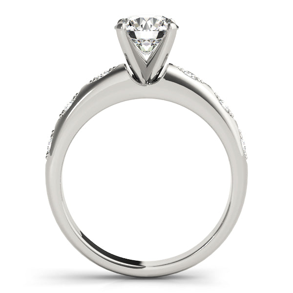 Profile view of the 14k white gold lab-created diamond ring