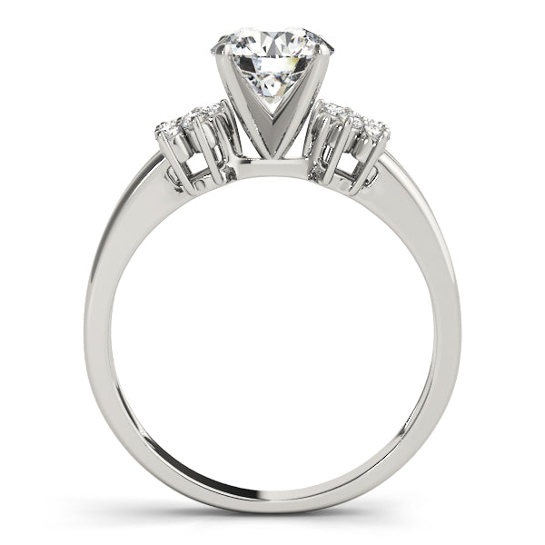 Profile view of the 14k white gold lab-created diamond ring
