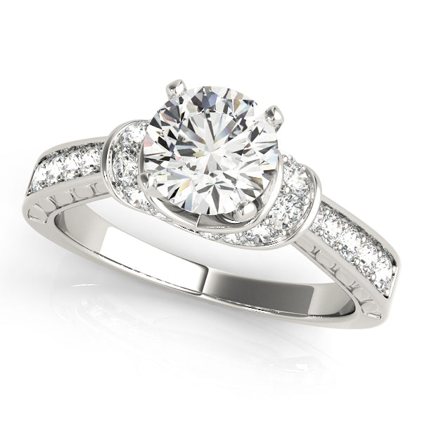 White gold solitaire diamond engagement ring