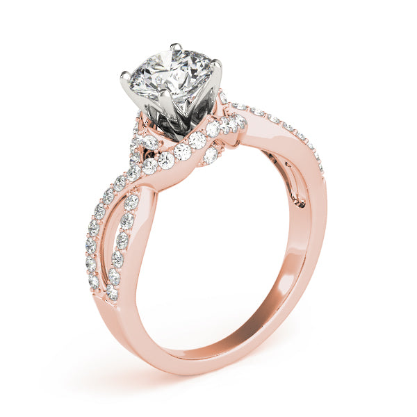rose gold infinity pave lab diamond engagement ring