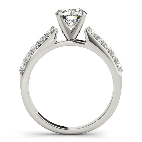 Side profile of white gold lab grown diamond ring